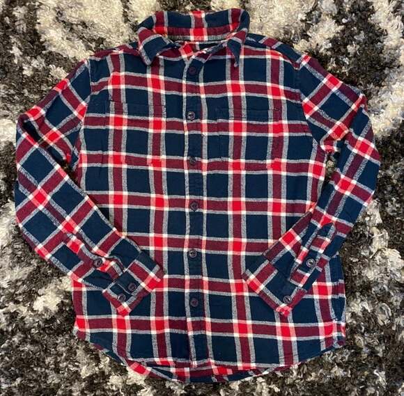 Industry Supply Co. Other - Industry Supply Co. Navy and Red Plaid Button Down Flannel Shirt